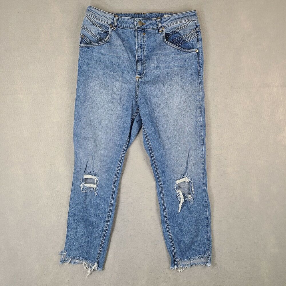 ASOS Distressed Women's Jeans 34x30 (Measured 32x25)‎ Denim Blue